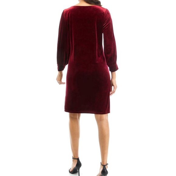 Sandra Darren Washable Velvet Puffed Sleeves A-line Dress sz XL NWT Holidays - Picture 4 of 12